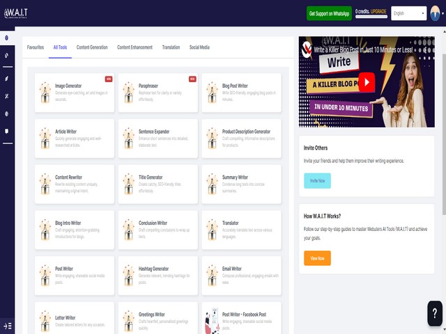 W.A.I.T WEBUTERS : Free AI Paragraph Generator