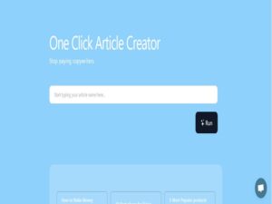 ONE CLICK ARTICLE CREATOR: Free AI Tool to Generate Articale Creation